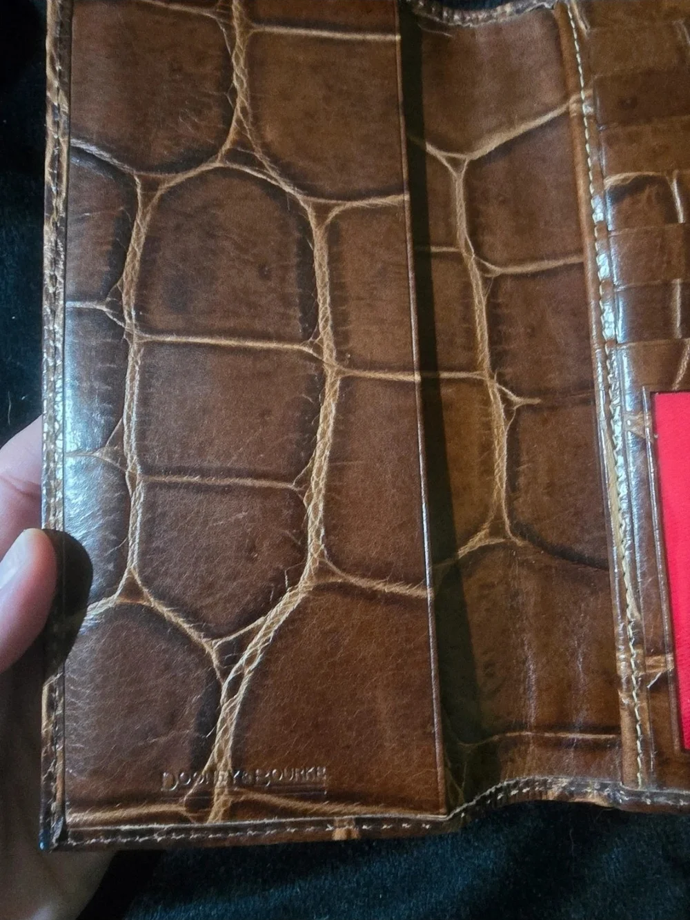 Dooney & Bourke Brown Croc-Embossed Leather Wallet